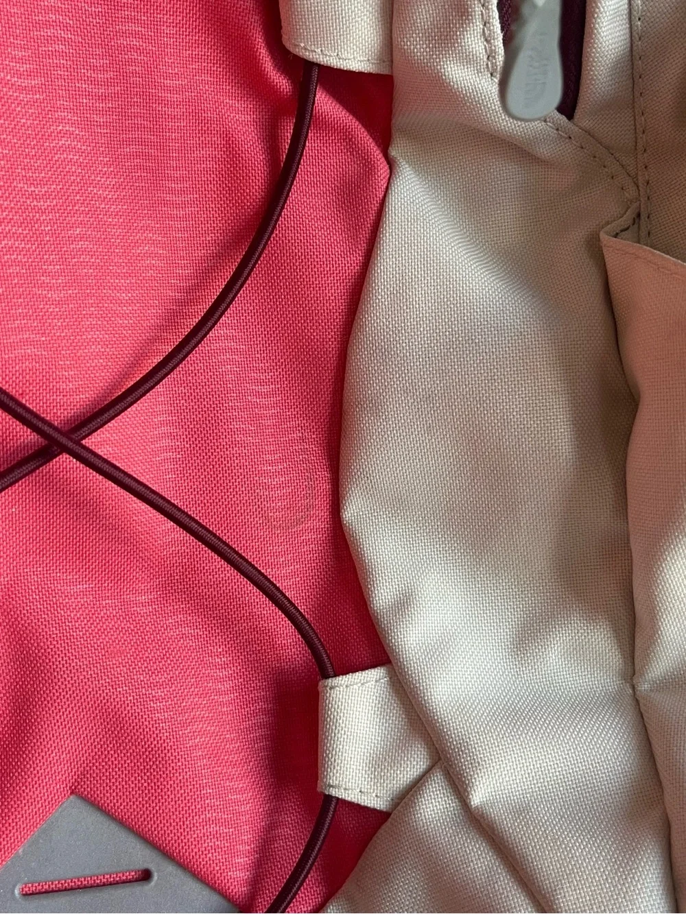 The North Face Cream and Pink Daypack Backpack